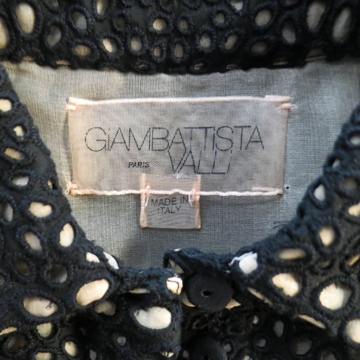 Giambattista Valli Black Lace Short Sleeve Flared Skirt Shirt Dress 3