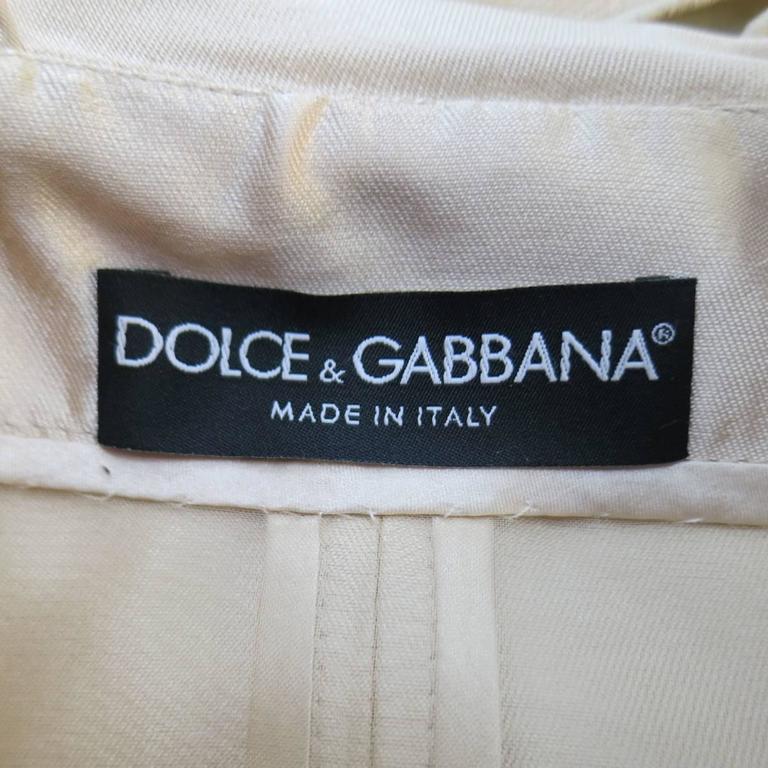 DOLCE and GABBANA Coat Dress - Size 6 Blush Silk Satin Floral Lace at ...