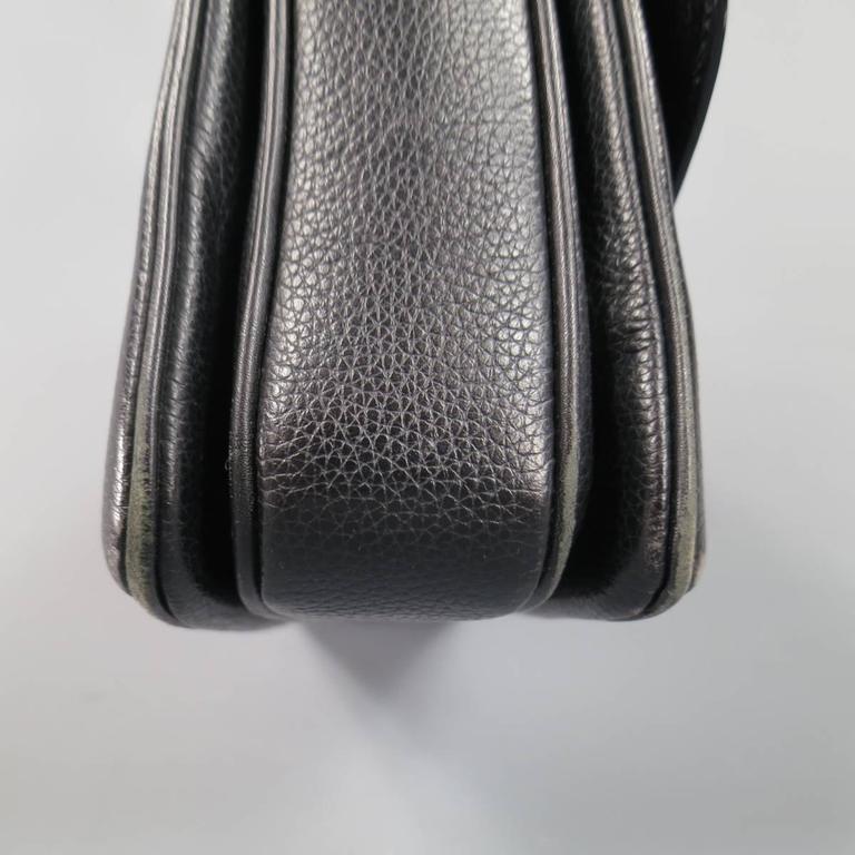 Vintage BALLY Black Woven and Pebbled Leather Shoulder Strap Clutch Bag at 1stdibs