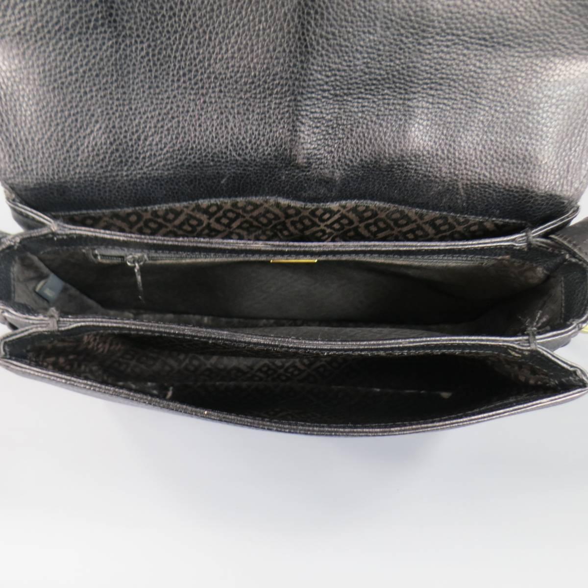 Vintage BALLY Black Woven & Pebbled Leather Shoulder Strap Clutch Bag 2