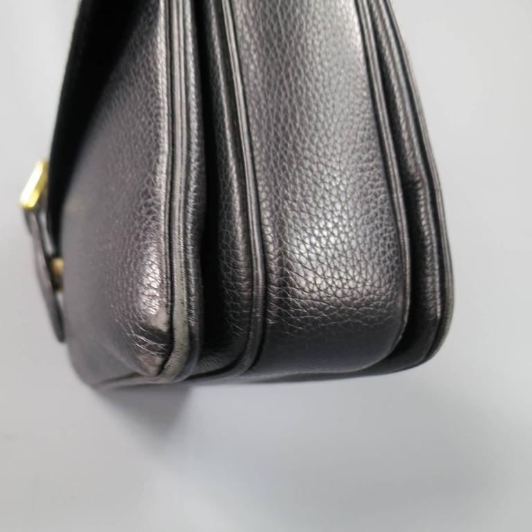 Vintage BALLY Black Woven and Pebbled Leather Shoulder Strap Clutch Bag ...