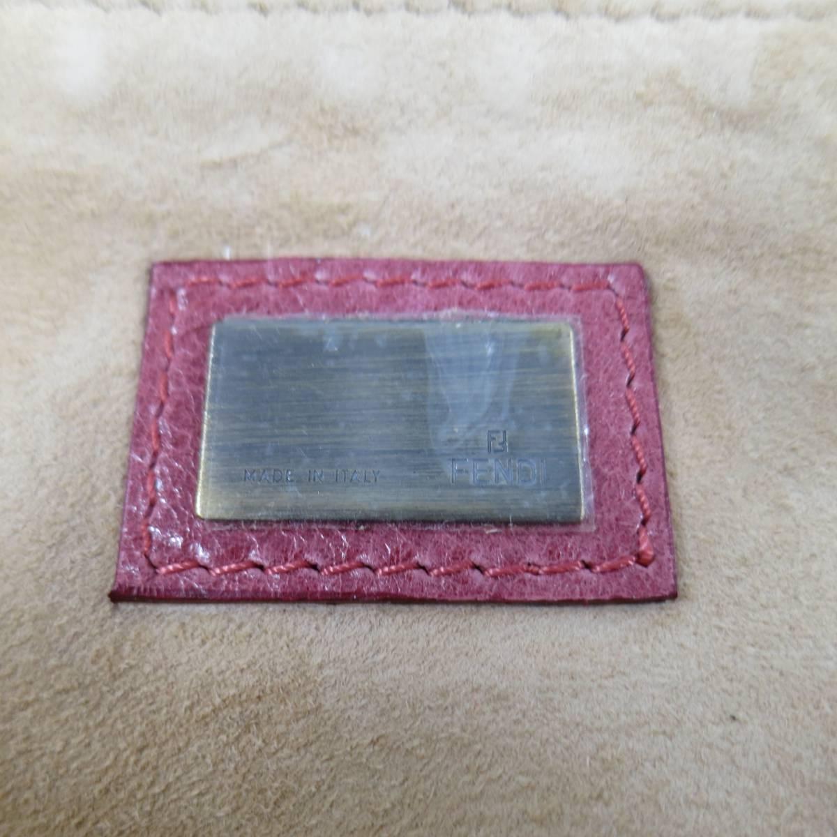 Brand New FENDI Distressed Pink Whipstitch Leather Shoulder Handbag 3