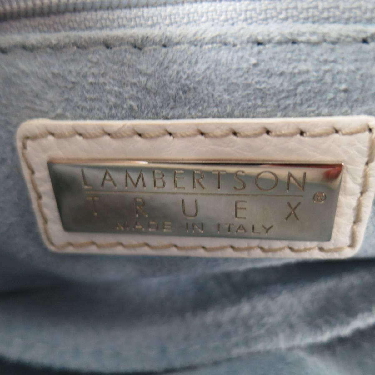 Lambertson Truex White Leather Shoulder Bag 4