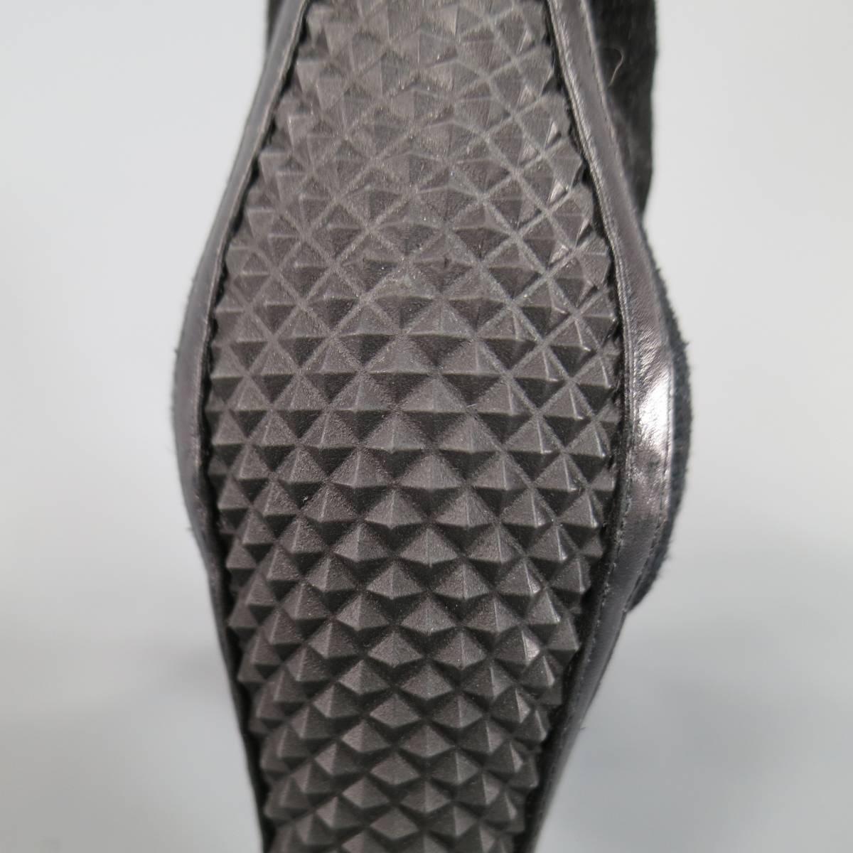 BELSTAFF Size 6.5 Black Suede & Leather Rubber Stud Kerridge Ankle Boots 3