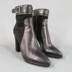 BELSTAFF Size 6.5 Black Suede & Leather Rubber Stud Kerridge Ankle Boots
