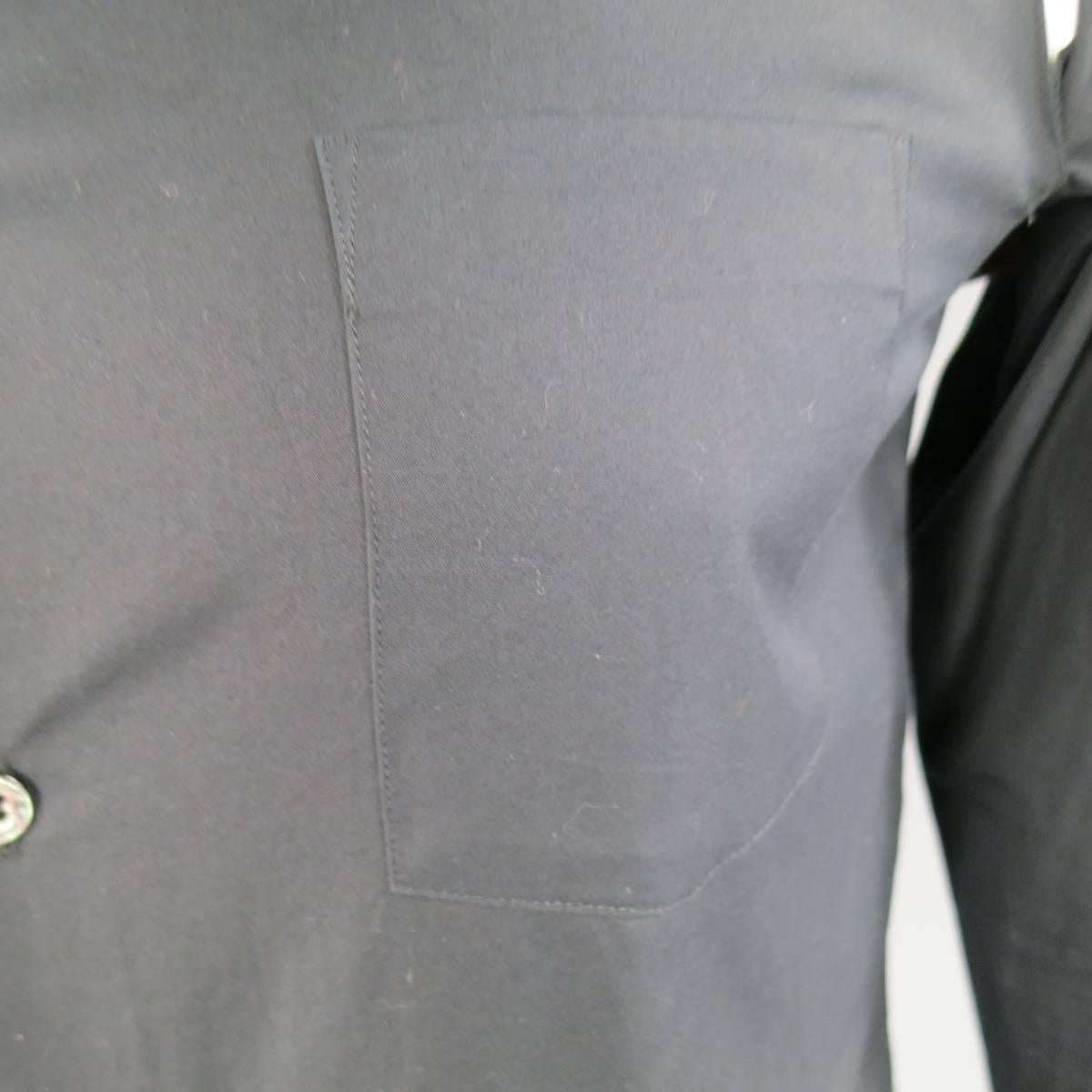 COMME des GARCONS M Black Cotton Red Plaid Slit Long Sleeve Shirt 2013 1