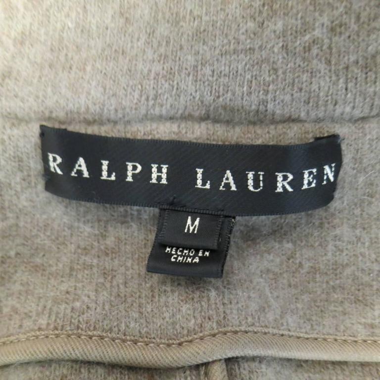 RALPH LAUREN Black Label Size M Oatmeal Taupe Wool Blend Cardigan Coat ...