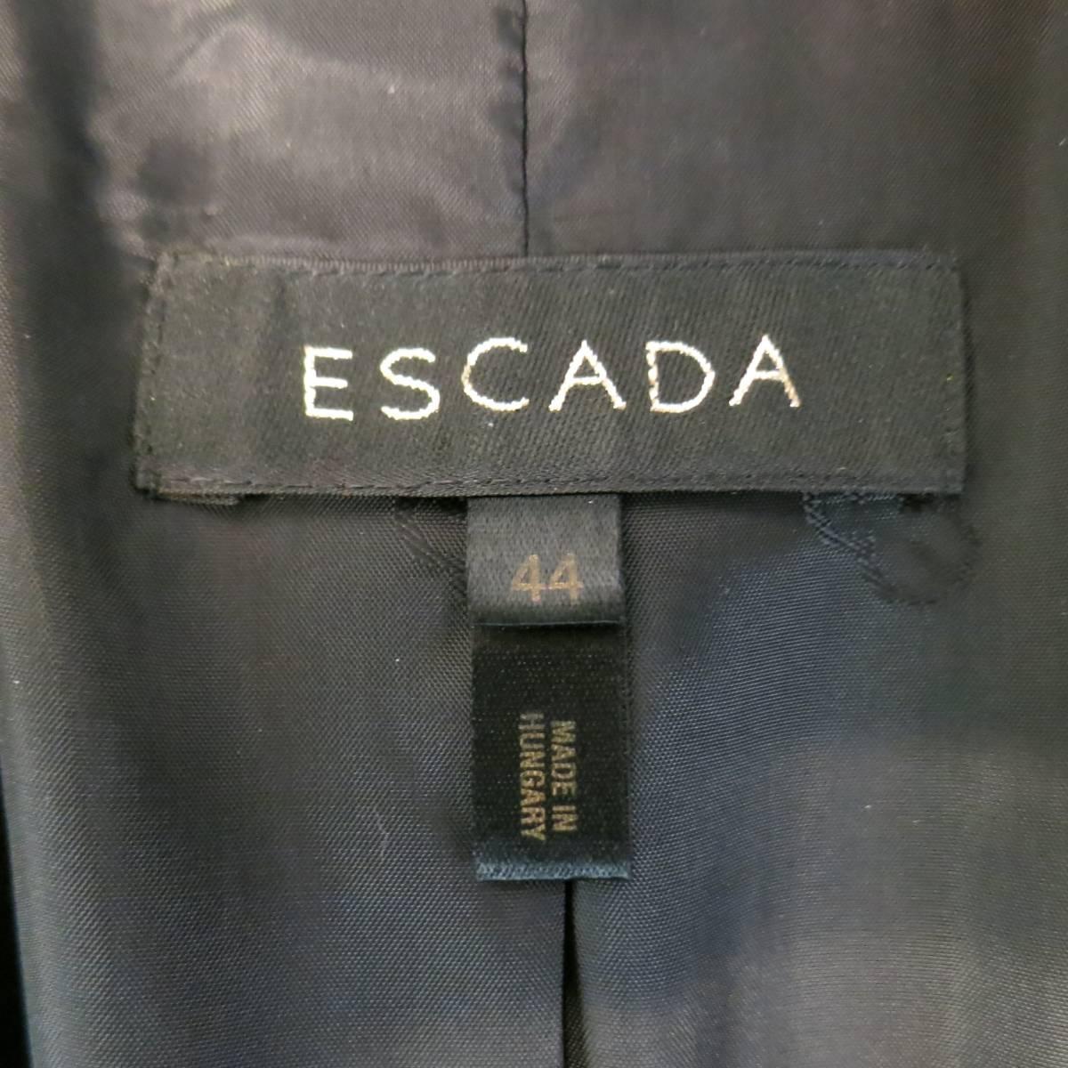 ESCADA Size 14 Black & Silver Sequin Stripe Statement Jacket 5