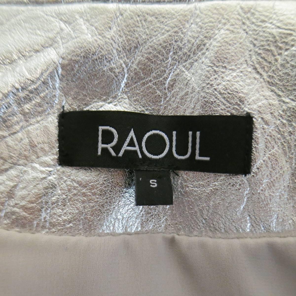 RAOUL Size S Silver Leather Cropped Pocket Fall 2012 Jacket 3