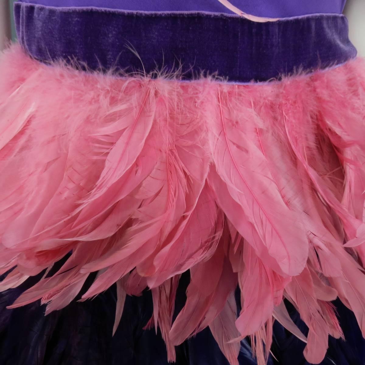 pink and orange feather dress