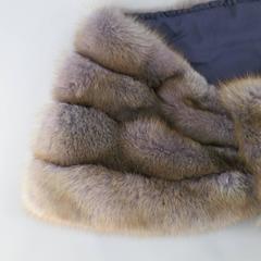 CARMEN MARC VALVO Purple & Brown Tinted Sable Fur Shawl