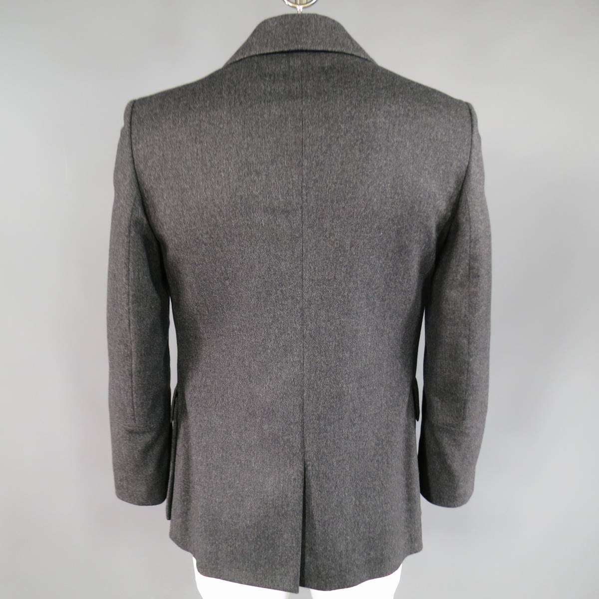 Men's ALEXANDER MCQUEEN 40 Charcoal Wool Blend Military Pocket Jacket 2