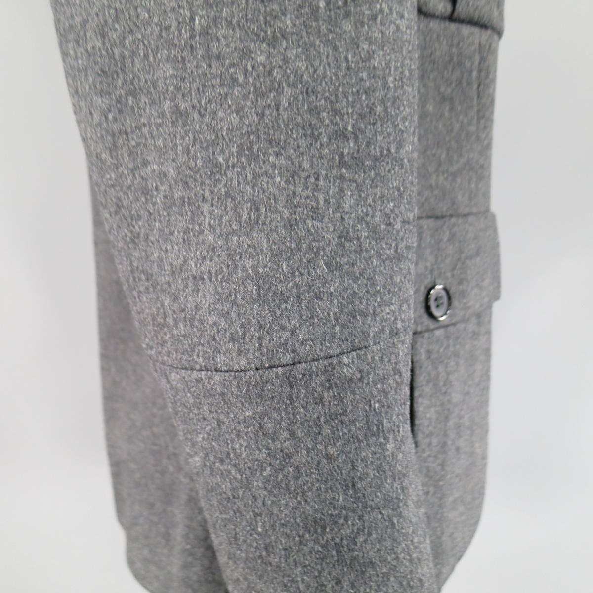 Men's ALEXANDER MCQUEEN 40 Charcoal Wool Blend Military Pocket Jacket 1