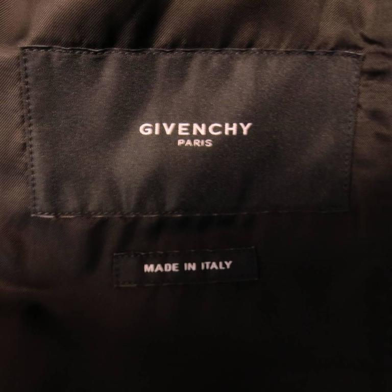 Men's GIVENCHY 42 Black Neoprene and Leather Short Sleeve Layered