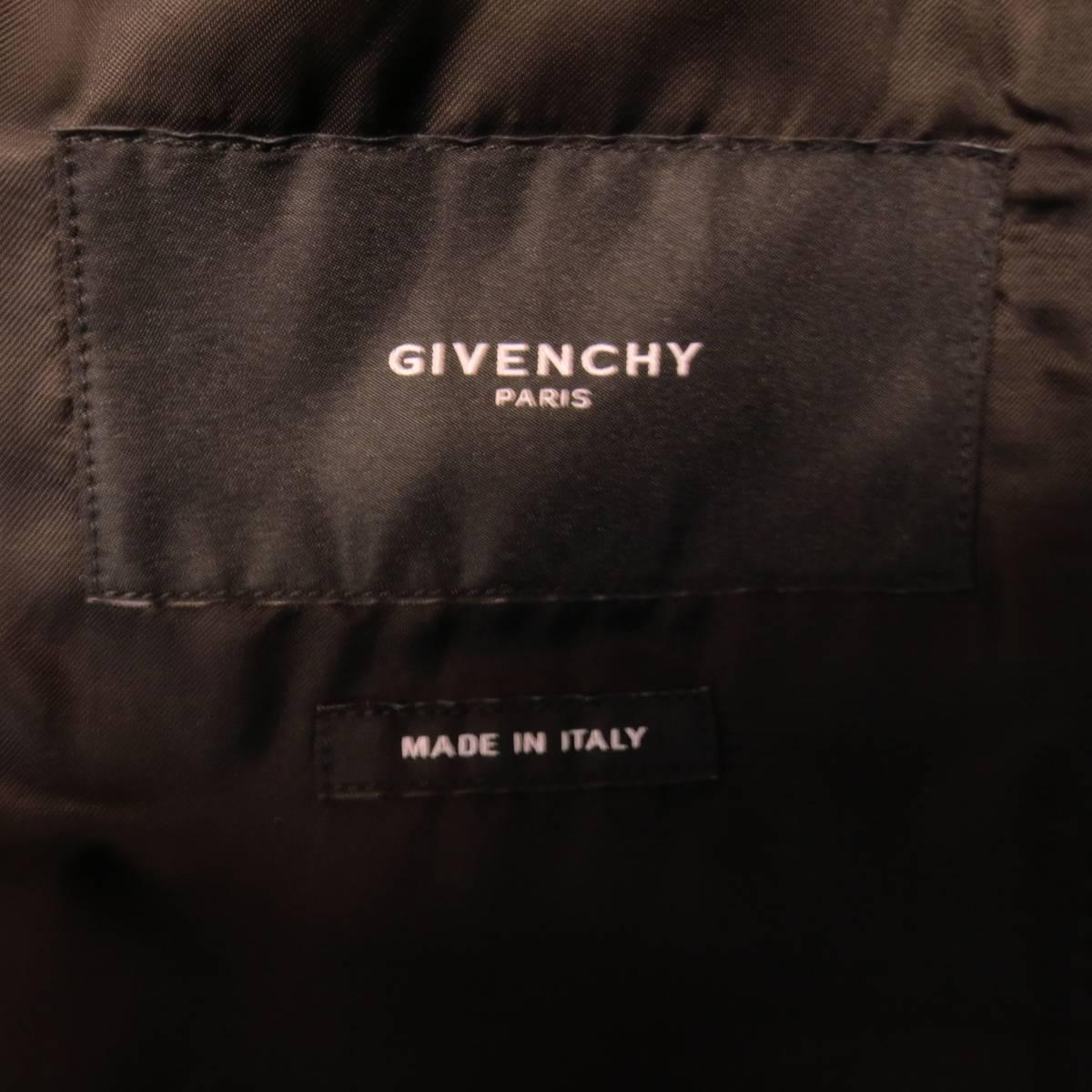 Men's GIVENCHY 42 Black Neoprene & Leather Short Sleeve Layered Hoodie 3