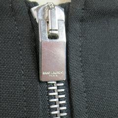 Men's SAINT LAURENT 40 Black Leather Raglan Sleeve Varsity Bomber Jacket