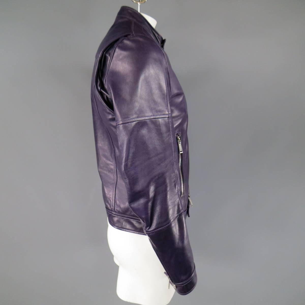 purple leather jacket mens