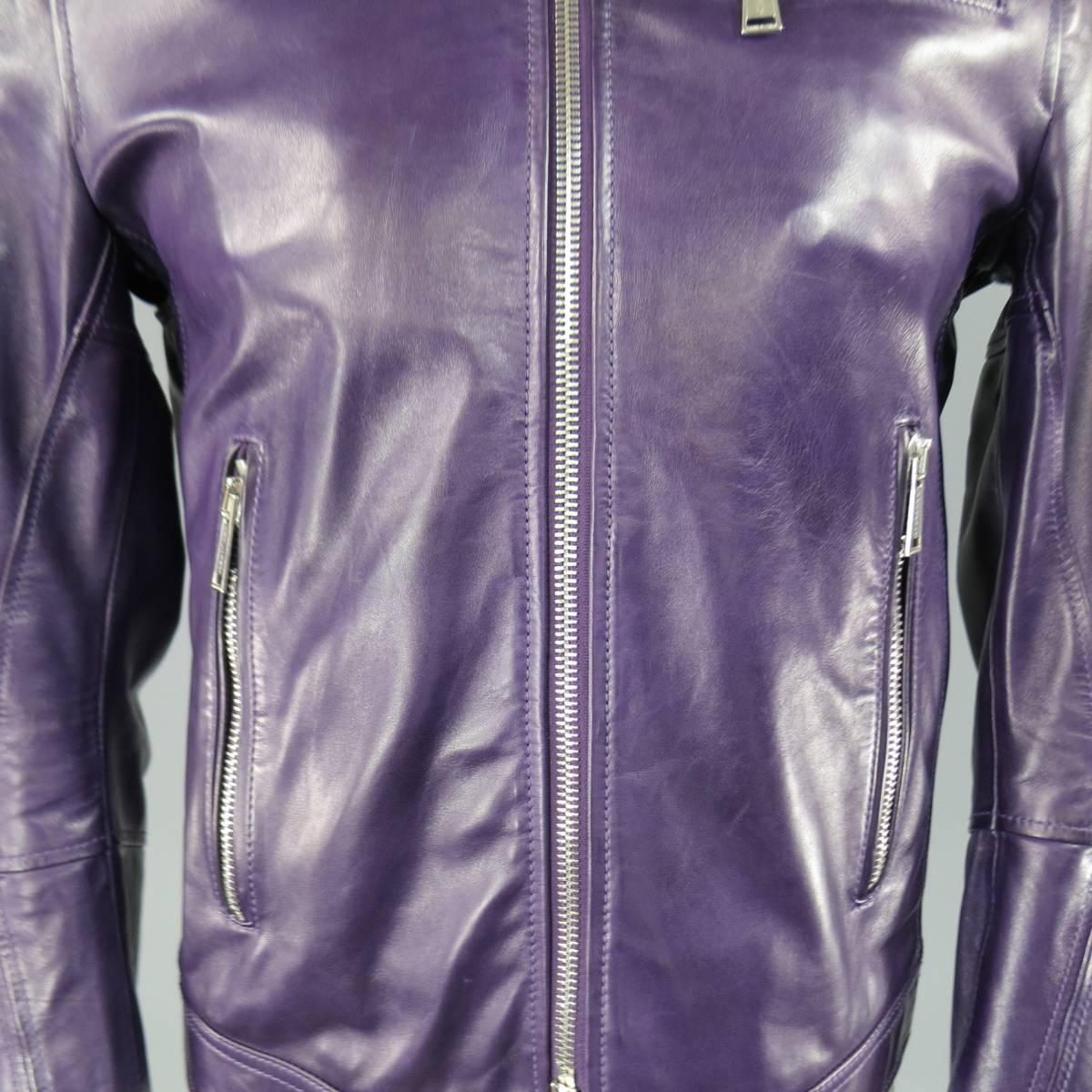 men's purple leather jacket