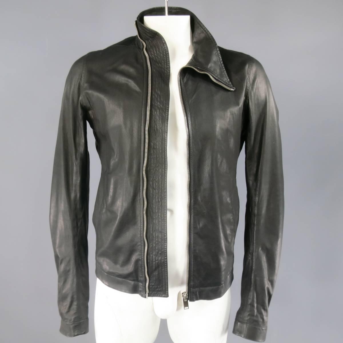 rick owens leather jacket mens