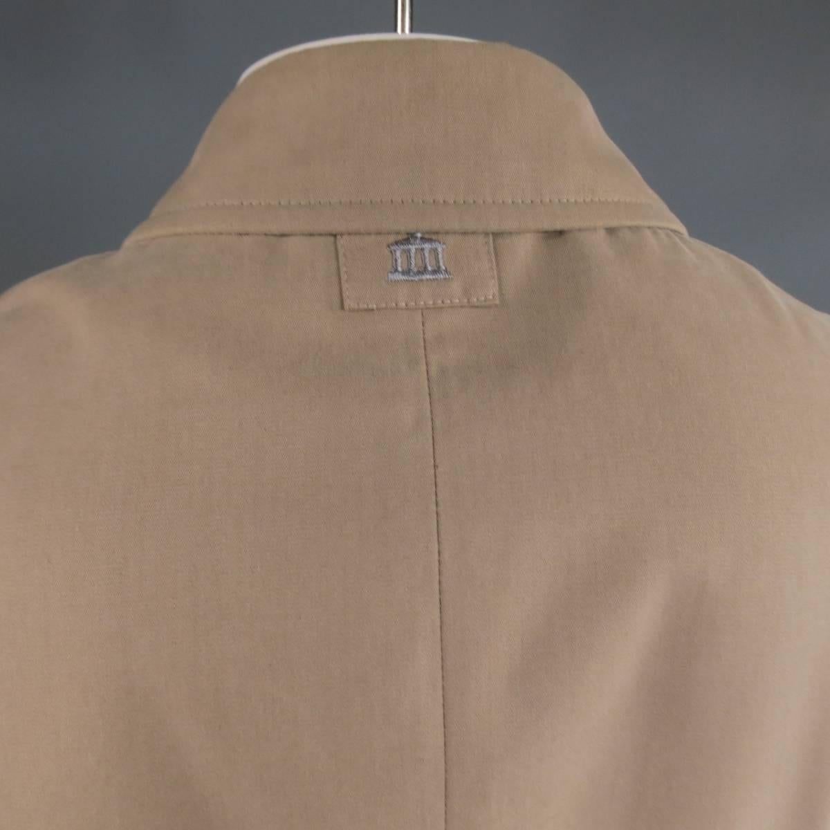 Men's BRUNELLO CUCINELLI 42 Brown Beige Cotton / Cashmere Hidden Placket Coat 1