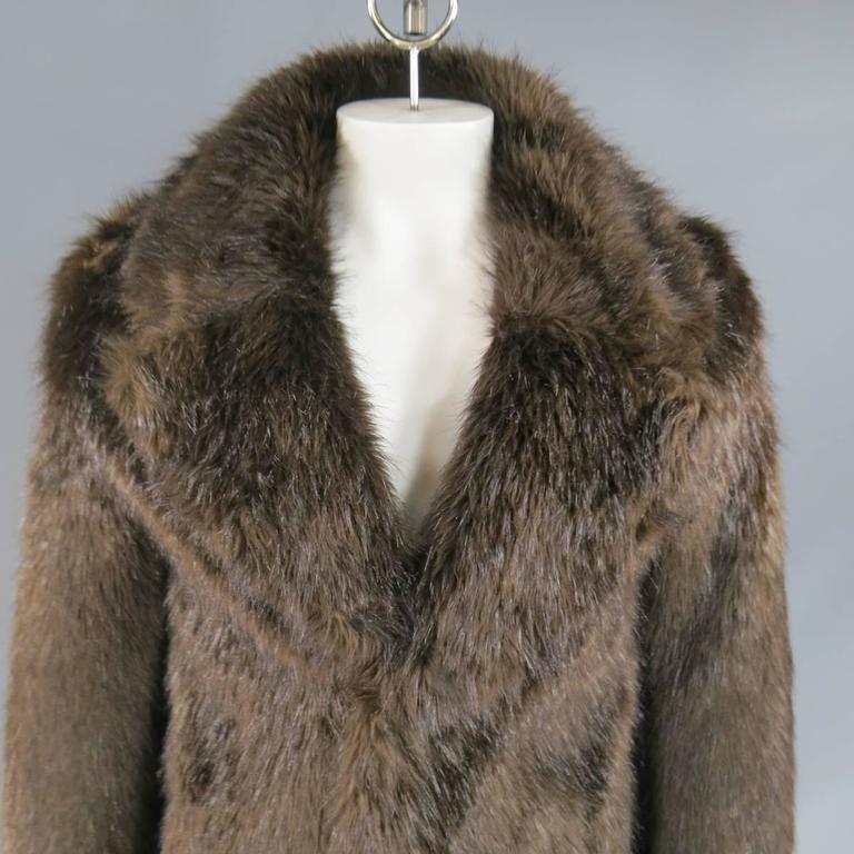 MAISON MARTIN MARGIELA X H and M 38 Brown Faux Beaver Fur Coat at 1stDibs | margiela  fur coat