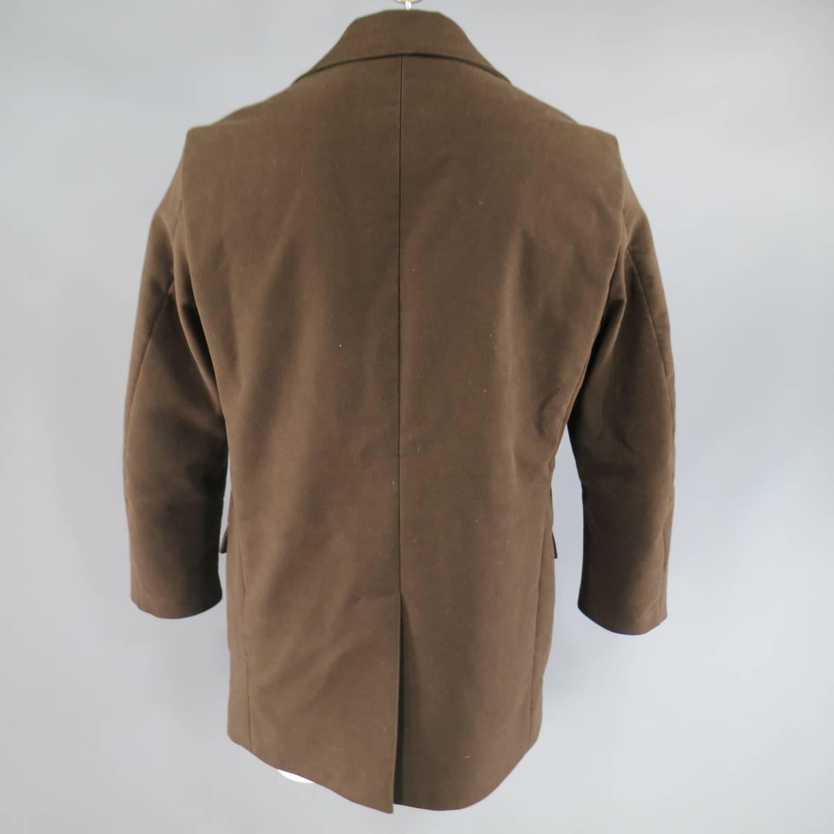 Men's LORO PIANA 44 Brown Cotton Military Pocket Coat 1