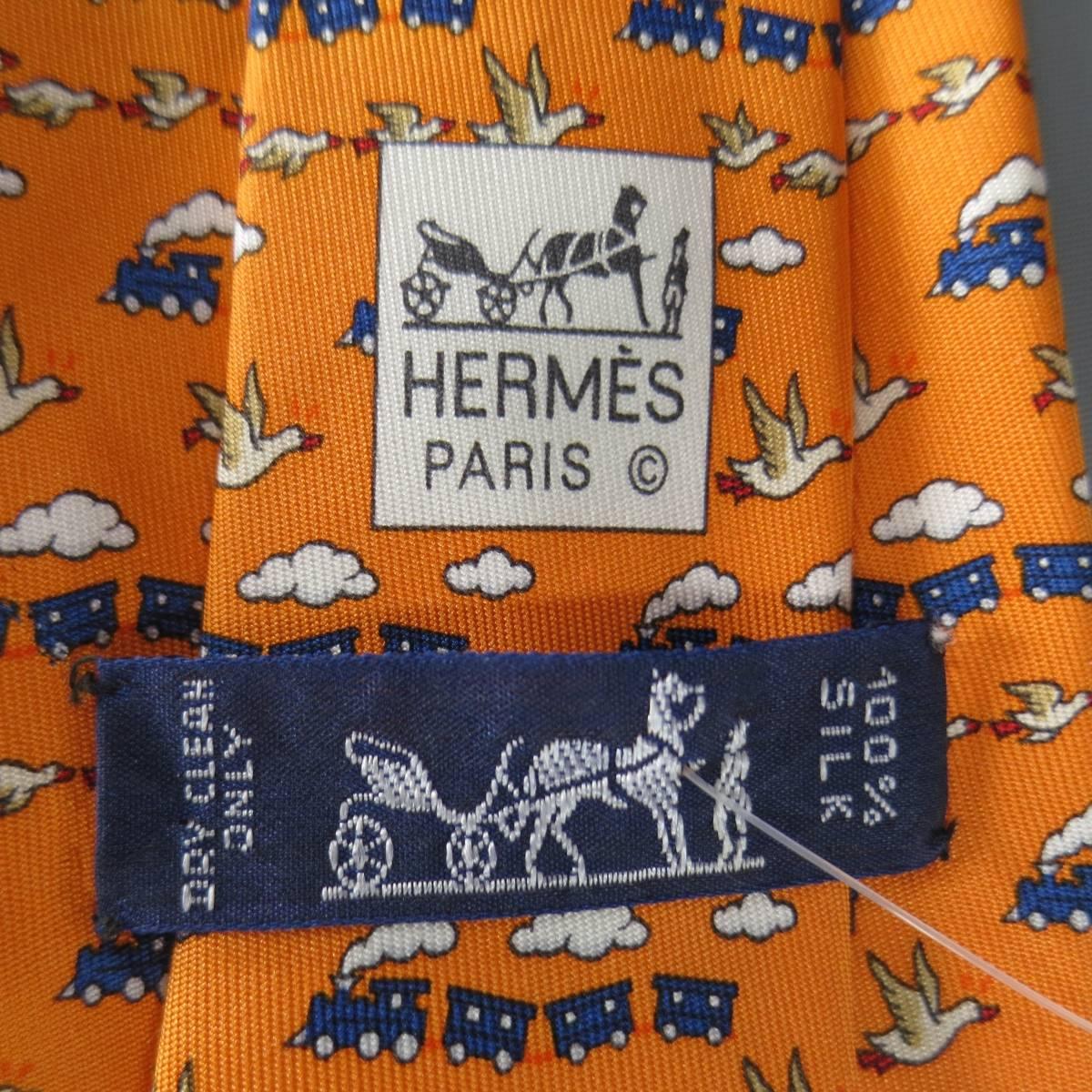 orange hermes tie