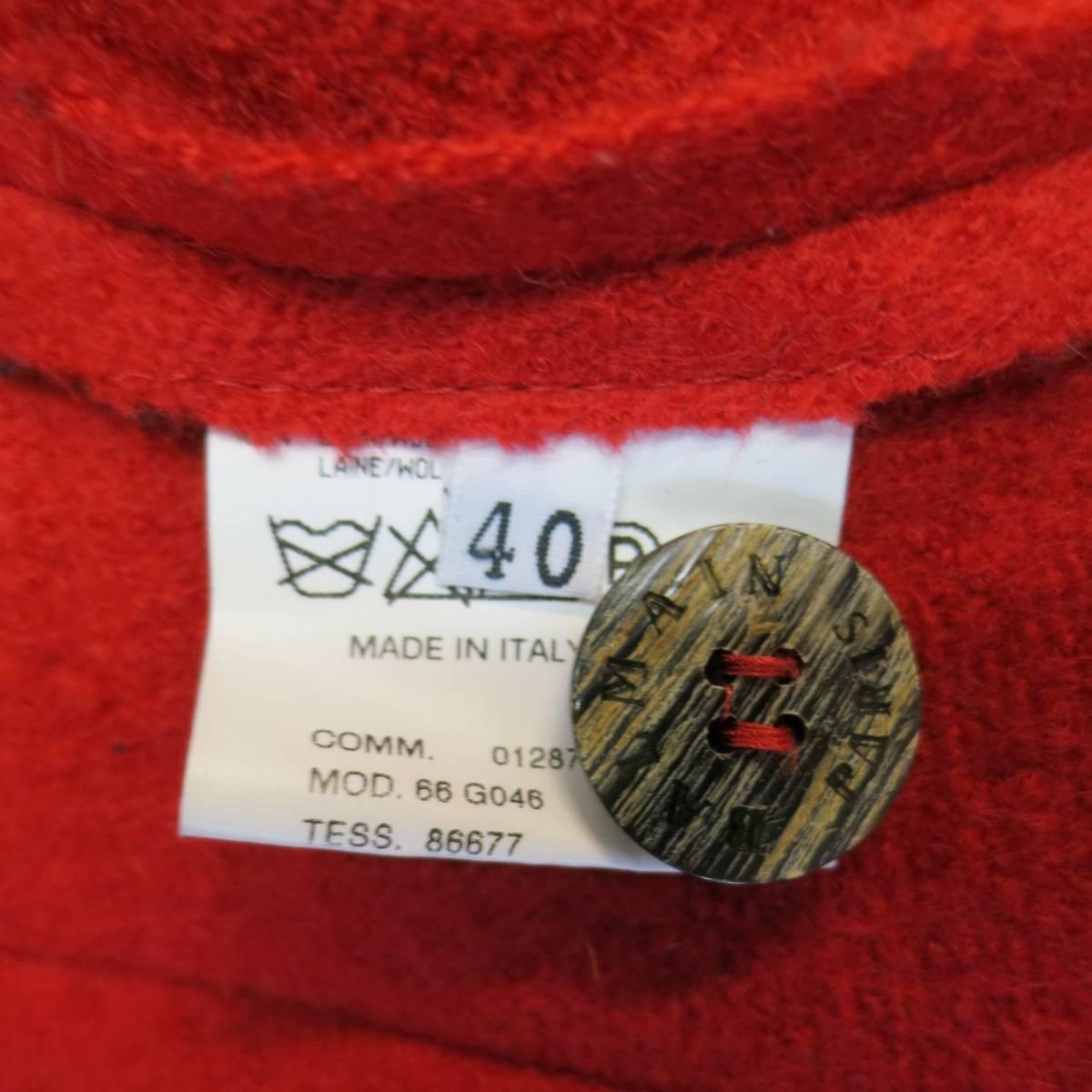 1990's Vintage BALMAIN Size 4 Red Wool Cardigan Jacket 6