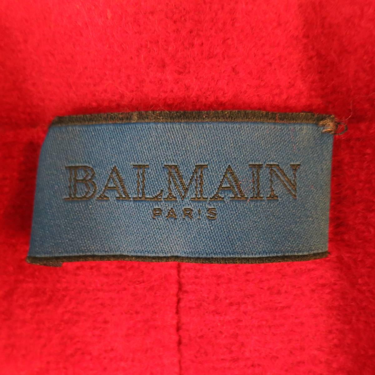 1990's Vintage BALMAIN Size 4 Red Wool Cardigan Jacket 5