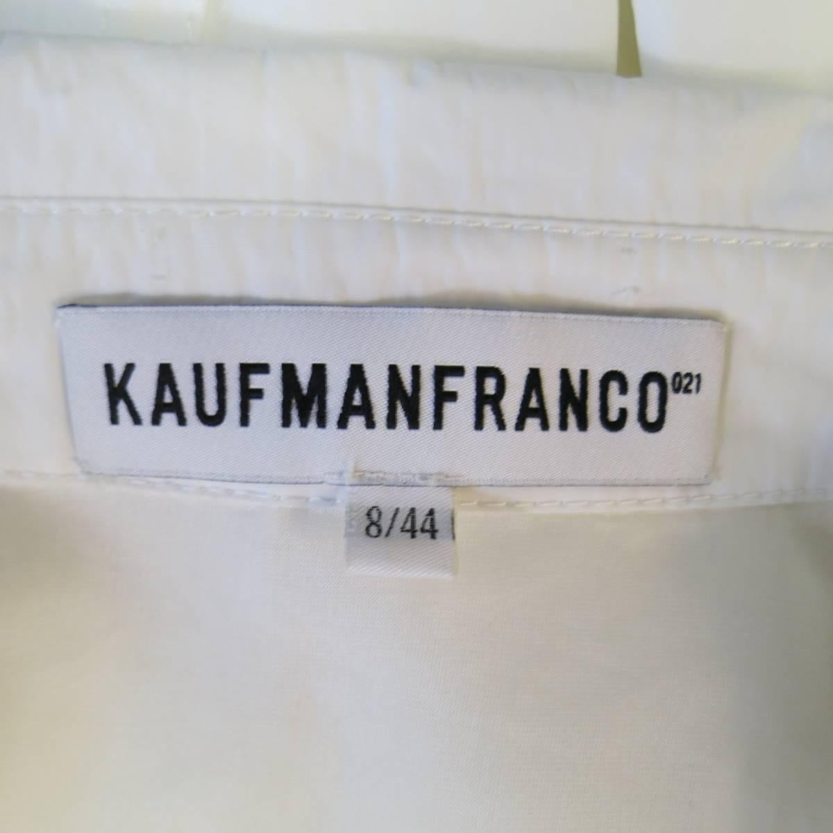 KAUFMAN FRANCO 8 Off White Textured Tan Leather End Belt A Line Wrap Trenchcoat 5