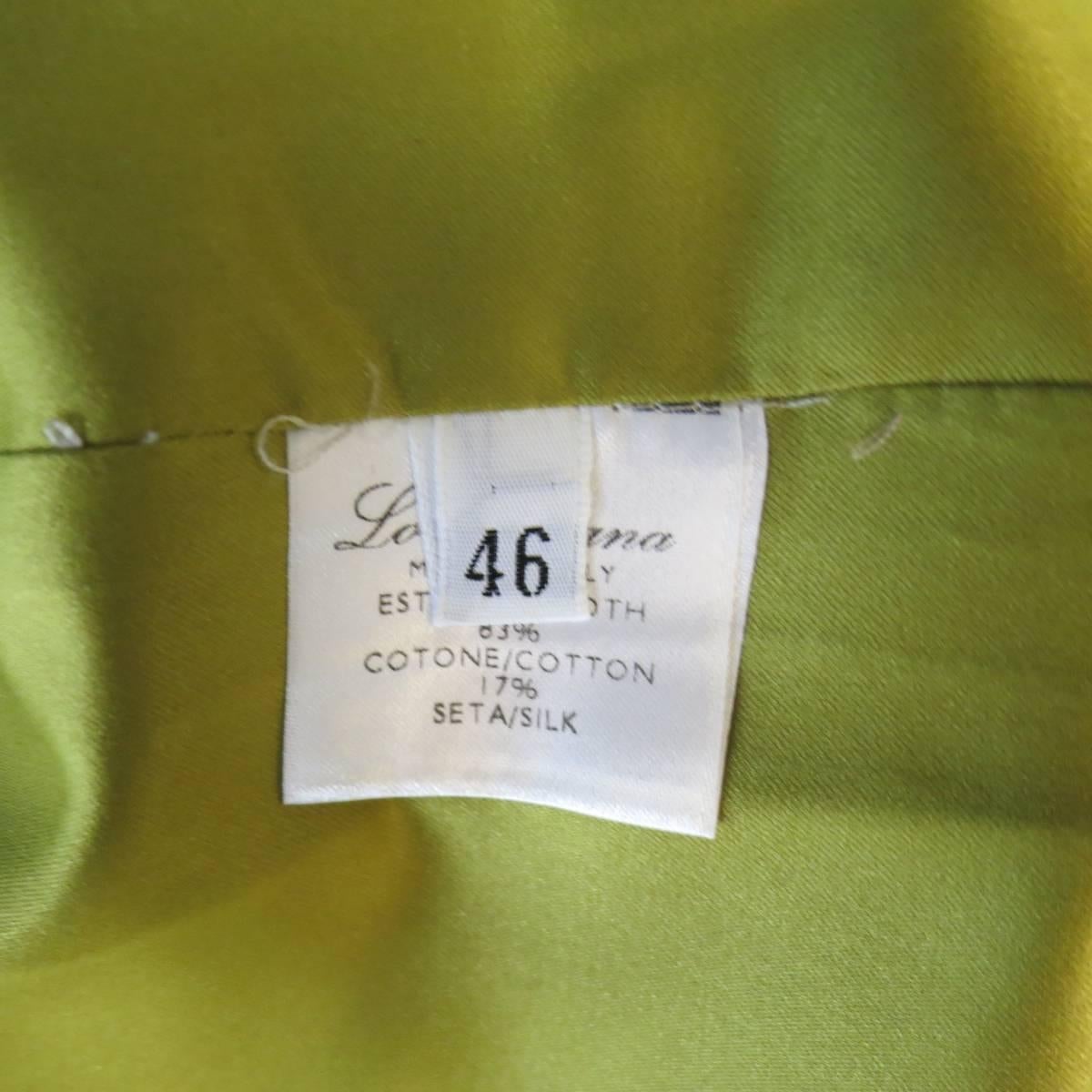 LORO PIANA 12 Beige & Green Glenplaid Cotton / Silk Hidden Placket Trenchcoat 5