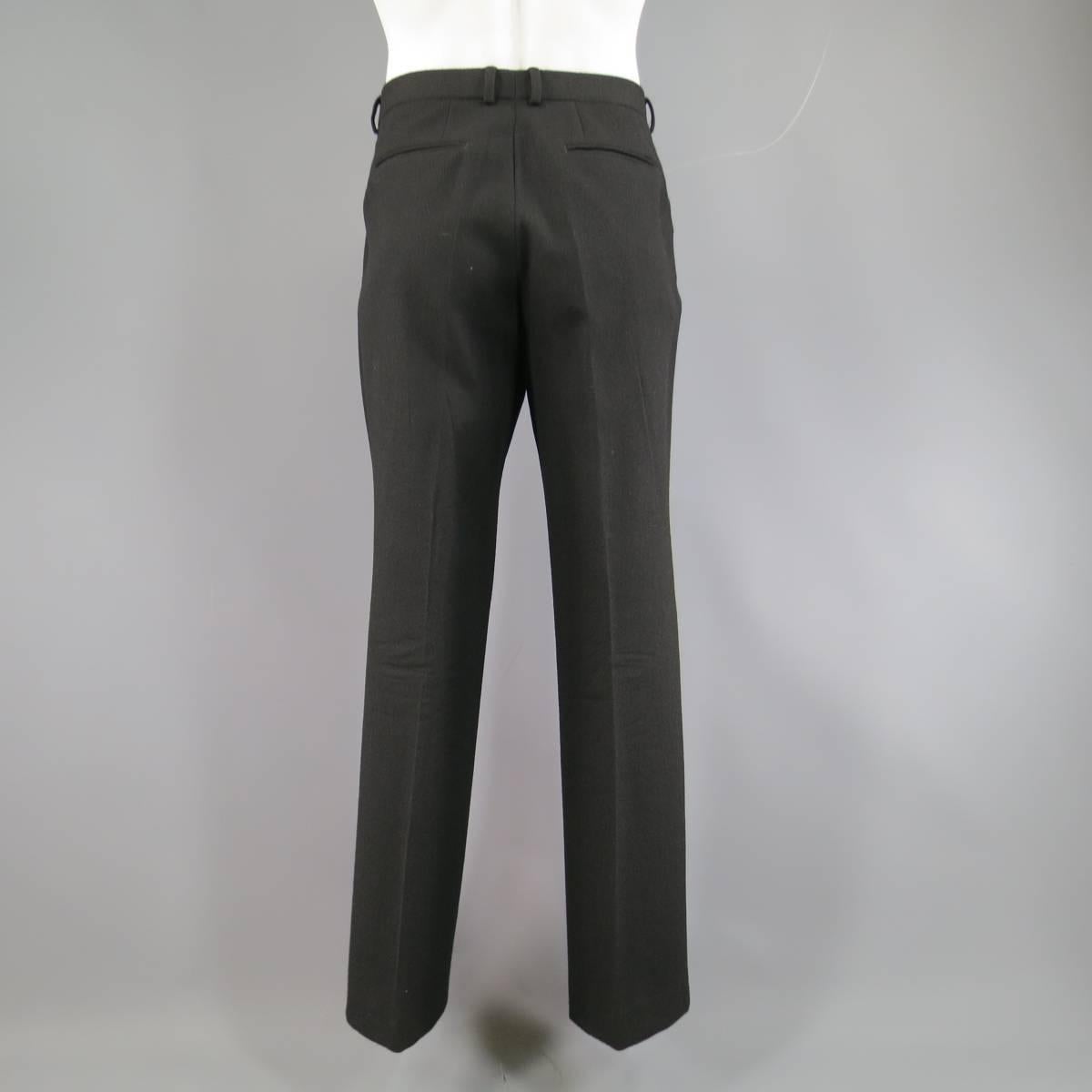 Dries Van Noten Men's Black Wool 36 34 2 Button Notch Lapel Suit, 44 Regular  3