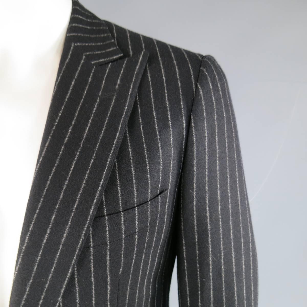 black chalk stripe suit