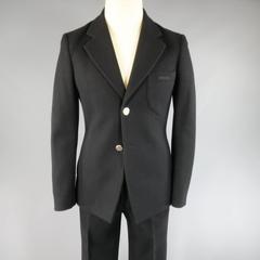 DIRK BIKKEMBERGS 38 Regular Black Wool Blend 30 31 Silver Brass Button Suit