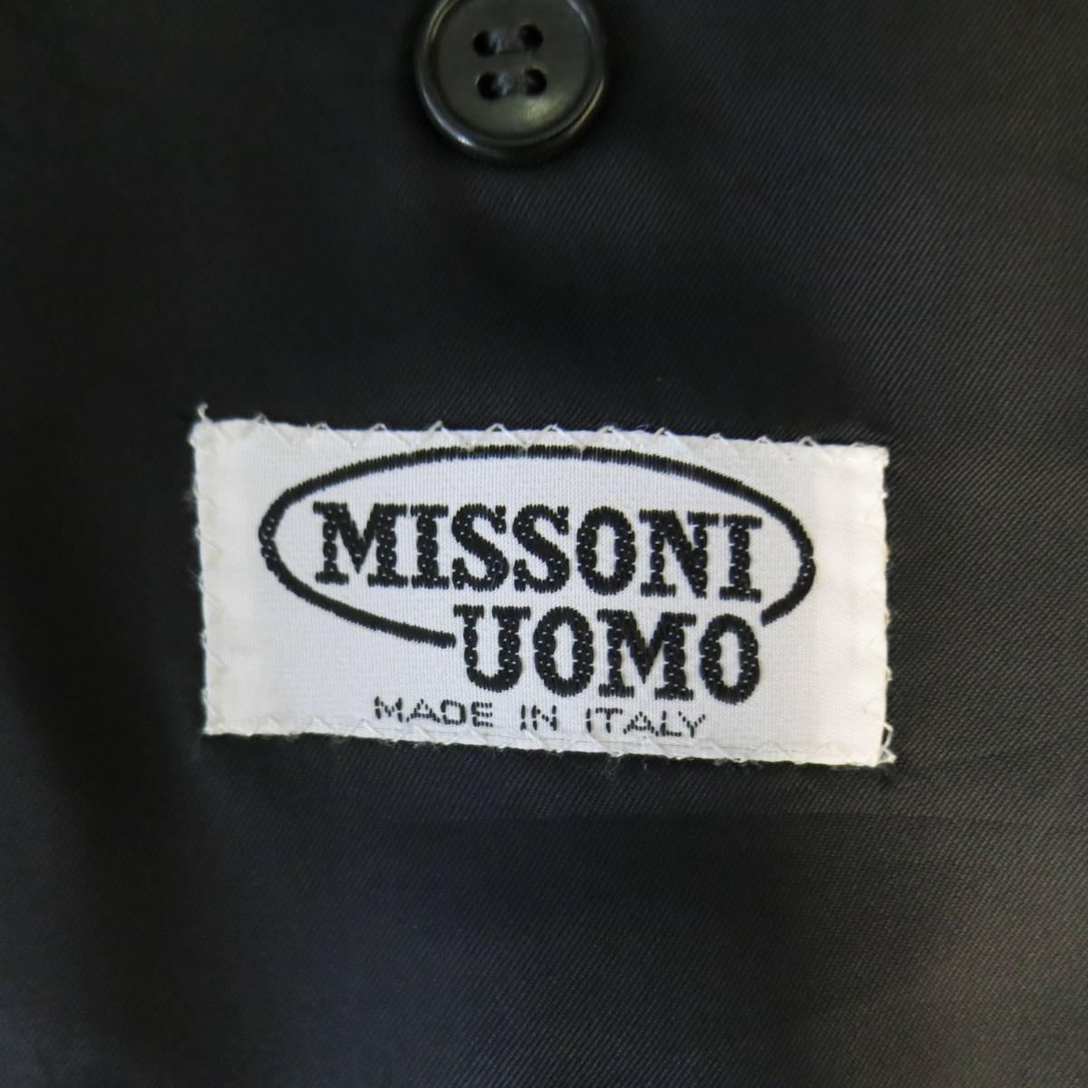 Men's MISSONI 40 Regular Black & Red Windowpane Wool Satin Shawl Collar Tuxedo 7