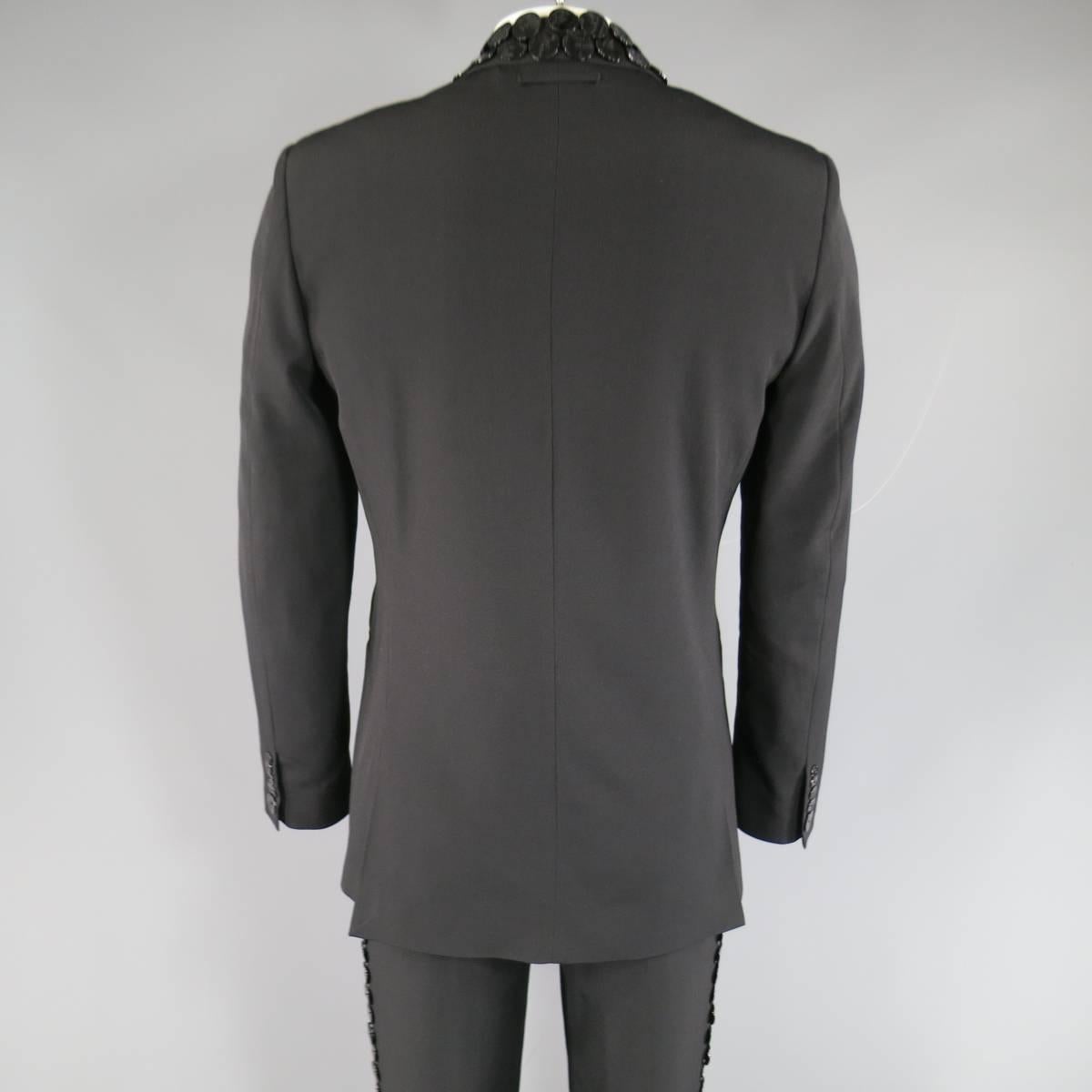 JEAN PAUL GAULTIER 38 Black Button Embellished Shawl Collar Tuxedo Suit 1