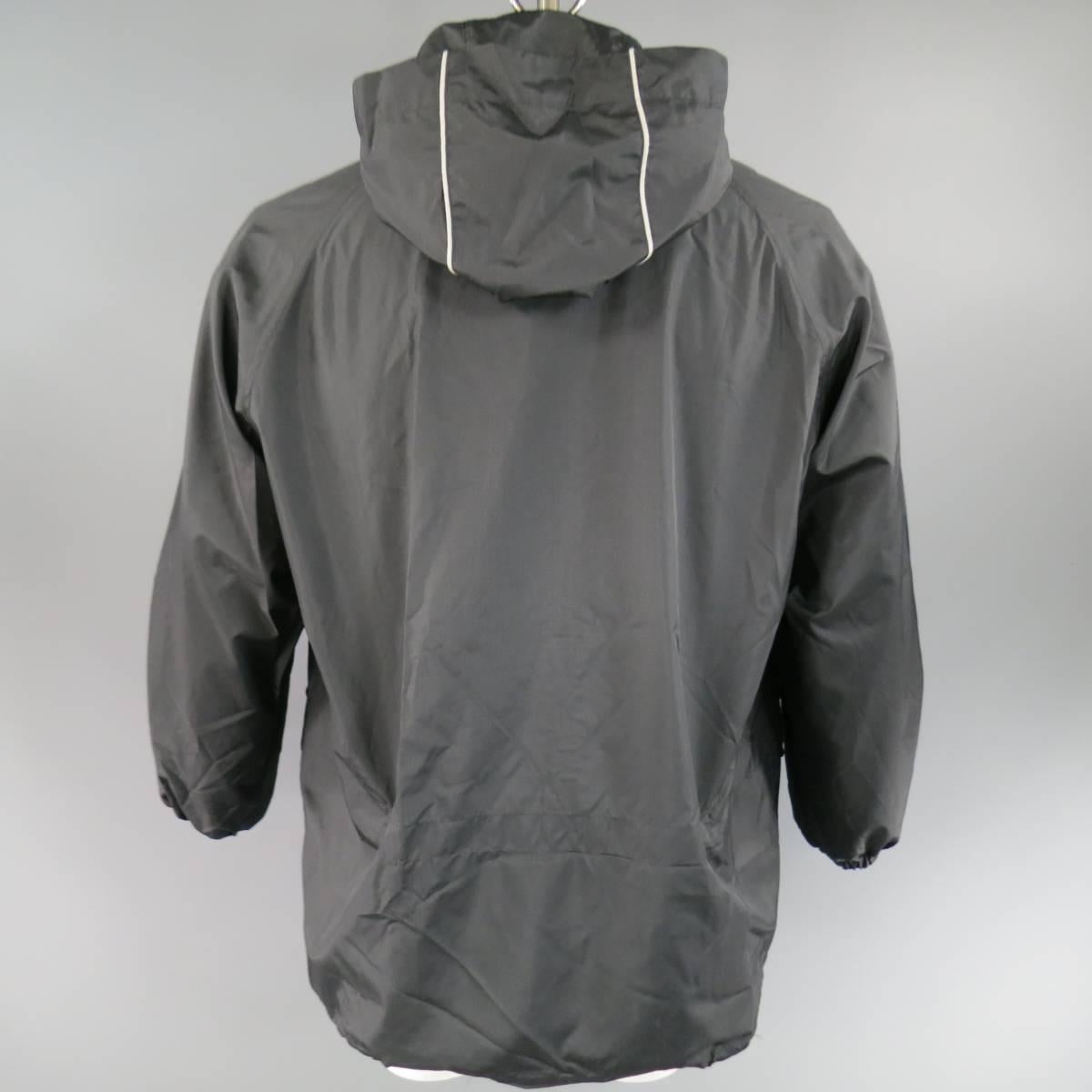Issey Miyake Men's Jacket 38 Charcoal Cotton Jacket Zip Off Windbreaker Layer 2