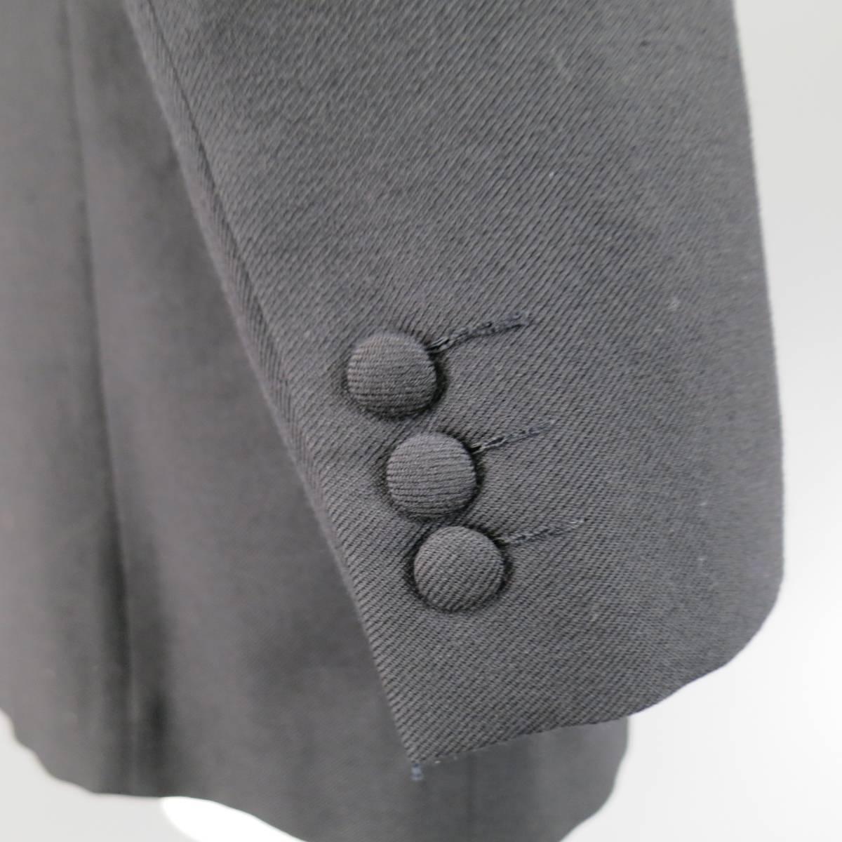 MATSUDA Jacket 40 Black Wool Geometric Circles & Stripes Oversized Sport Coat 1