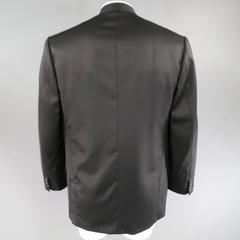 ISSEY MIYAKE 38 Regular Black Wool Slit Shawl Collar V Neck Oversized Sport Coat