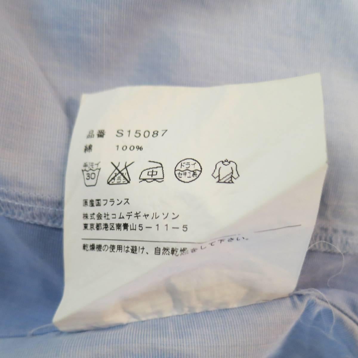 COMME des GARCONS Size M Light Blue Color Block Panel Cotton Long Sleeve Shirt 5