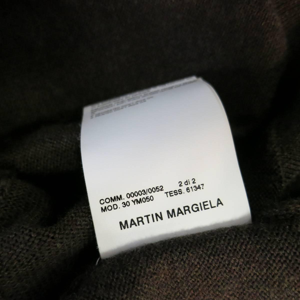 Maison Martin Margiela Brown Heather Wool V Neck Back Stitch Pullover Sweater, L 1