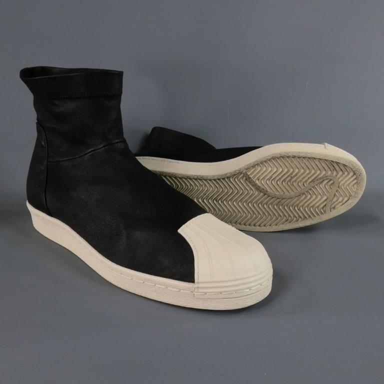 RICK OWENS X ADIDAS Size 11 Black Leather Shell Toe SUPERSTAR Ankle Boots  at 1stDibs | rick owens shell toe, adidas x rick owens superstar ankle boot,  rick owens adidas shell toe