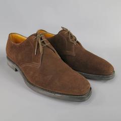 JOHN LOBB -PERRIER- Size 11 Brown Suede Lace Up Dress Shoe