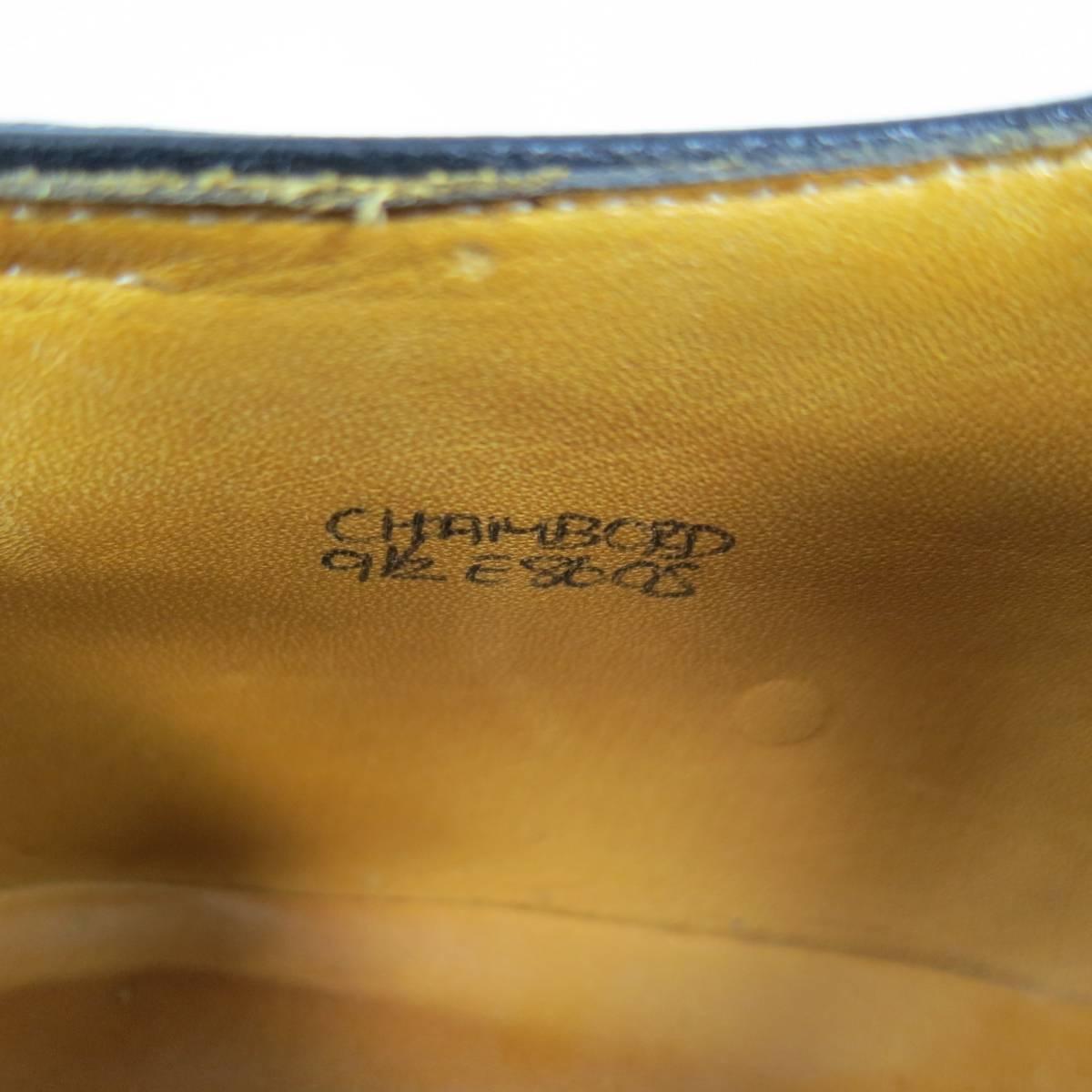John Lobb Chambord Black Leather Top Stitch Lace Up Dress Shoes, Size 10.5  2