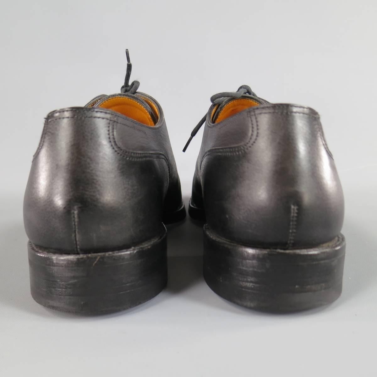 John Lobb Chambord Black Leather Top Stitch Lace Up Dress Shoes, Size 10.5  1