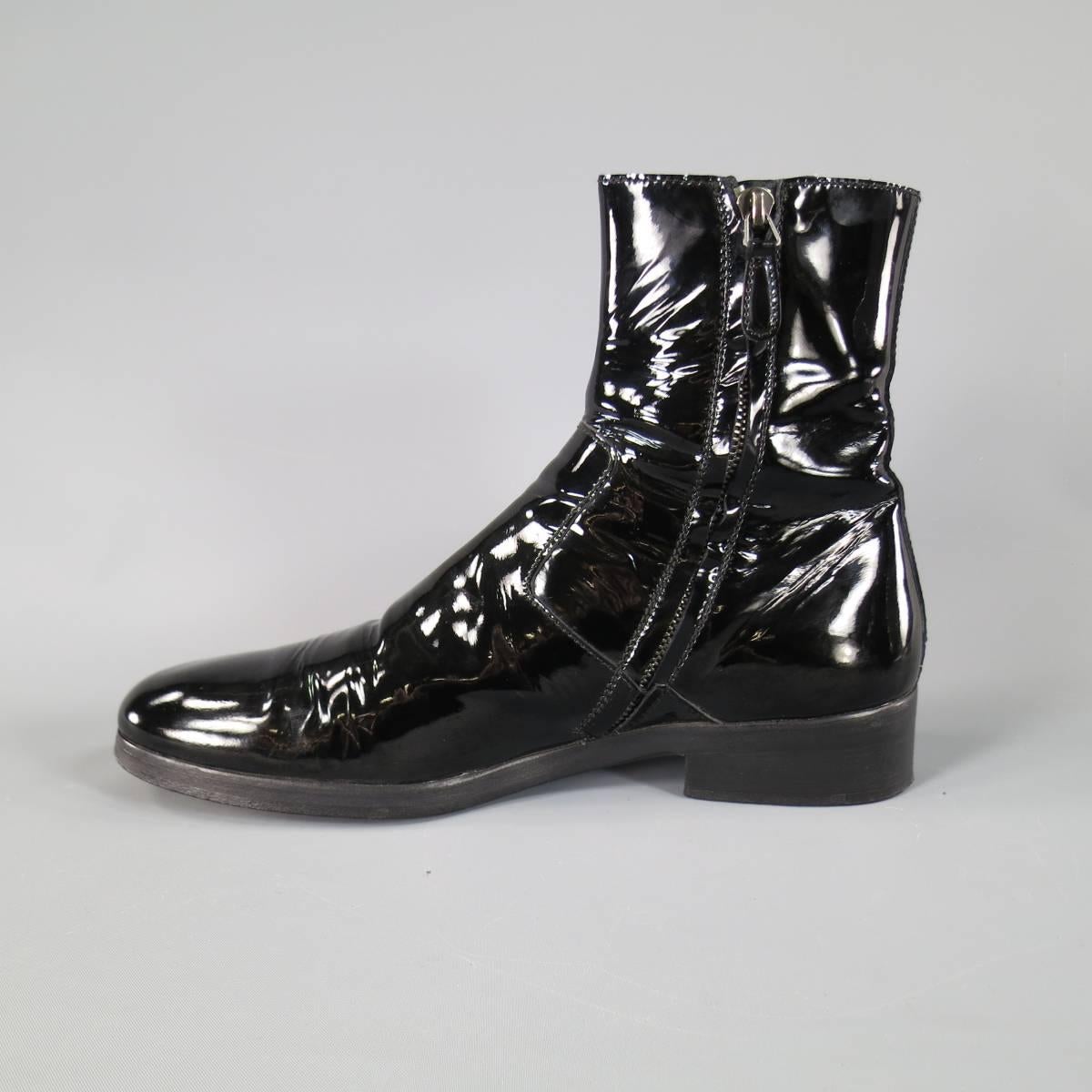 mens patent leather boots
