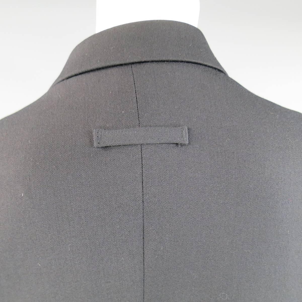 Jean Paul Gaultier Black Wool Blend Zip Cuff Sport Coat Jacket 1