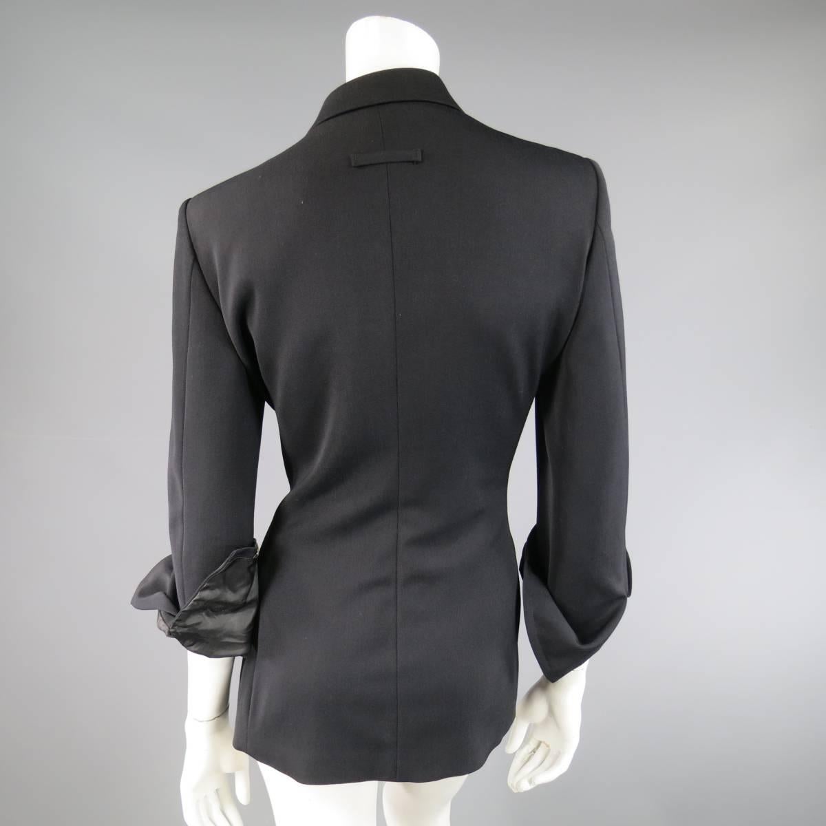 Jean Paul Gaultier Black Wool Blend Zip Cuff Sport Coat Jacket 2
