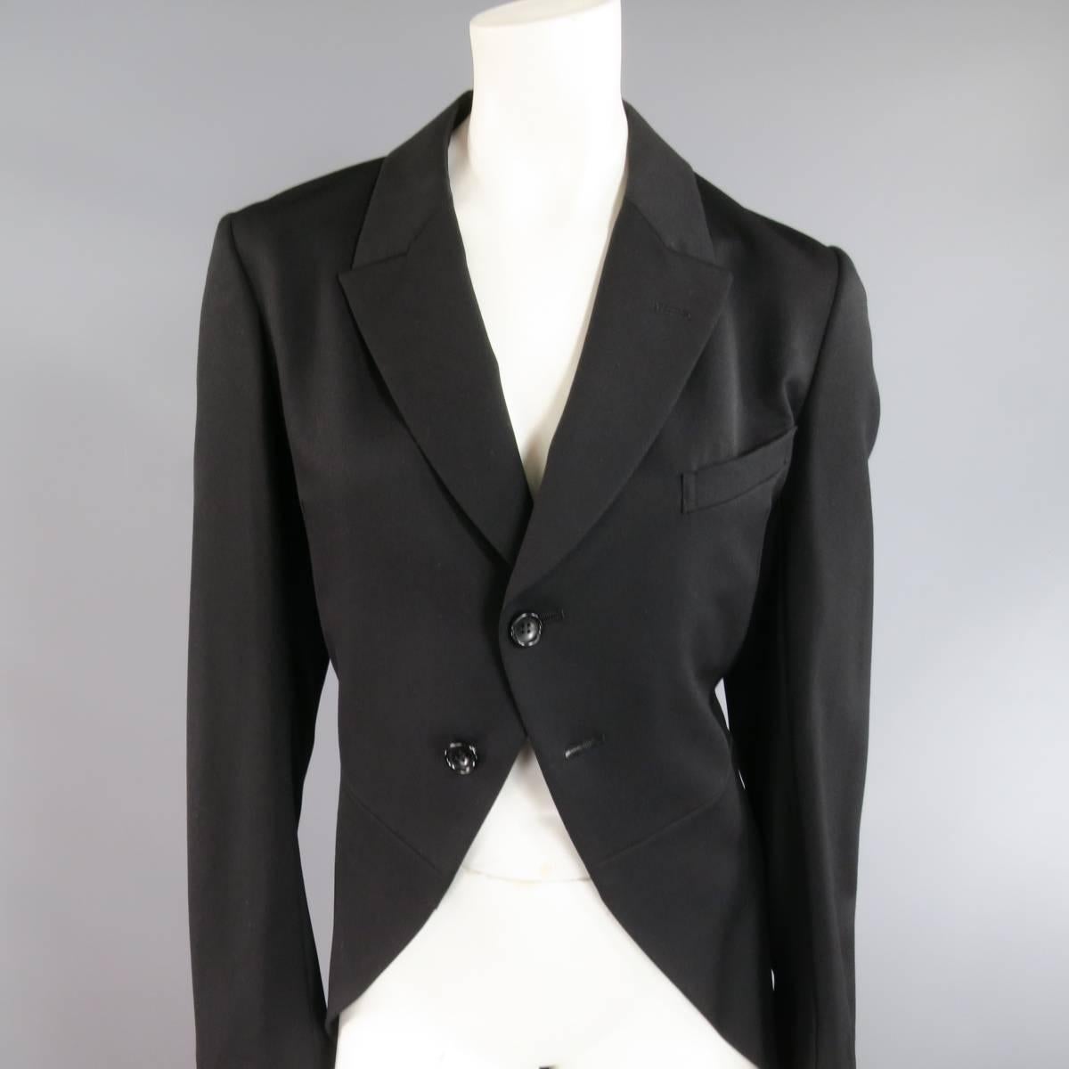 New With Tags COMME des GARCONS Size M Black Wool Peal Lapel Coat Tails Jacket In New Condition In San Francisco, CA