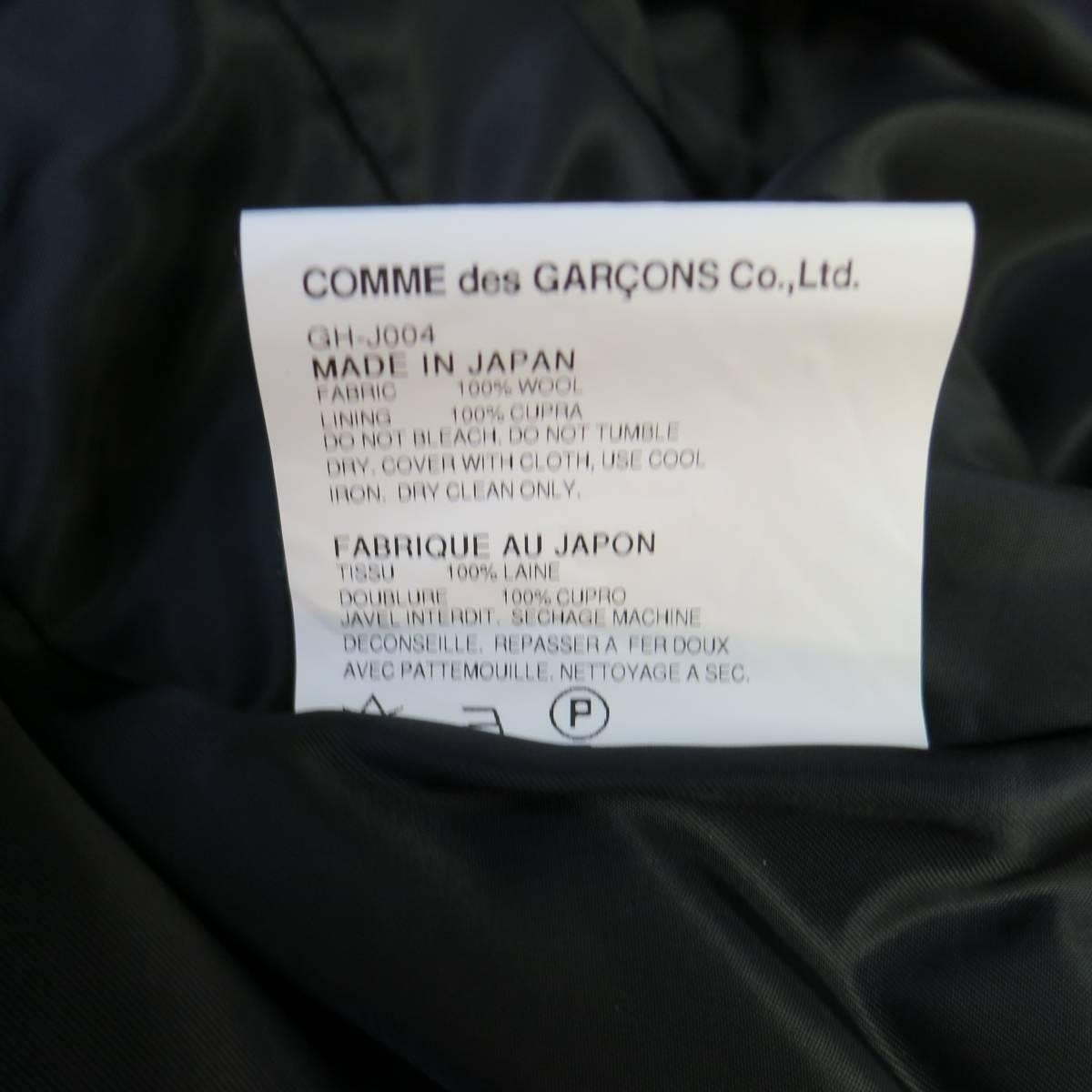New With Tags COMME des GARCONS Size M Black Wool Peal Lapel Coat Tails Jacket 4